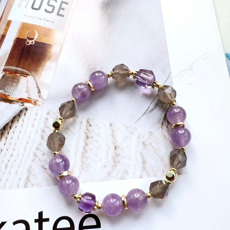 Amethyst Gray Chalcedony Bracelet - Bracelets - Crystal 