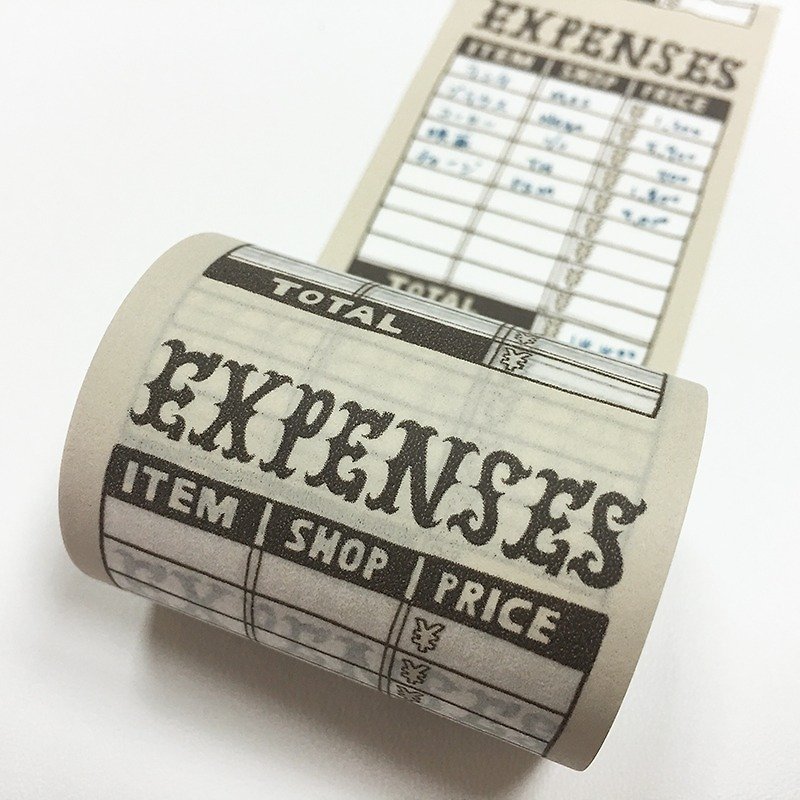 maste 手帳和紙膠帶【Expenses (MST-FA02-H)】 - 紙膠帶 - 紙 綠色