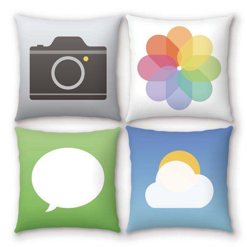 AppleWork iPillow a group of four creative pillow ICON PSIP-21-24 - หมอน - เส้นใยสังเคราะห์ หลากหลายสี
