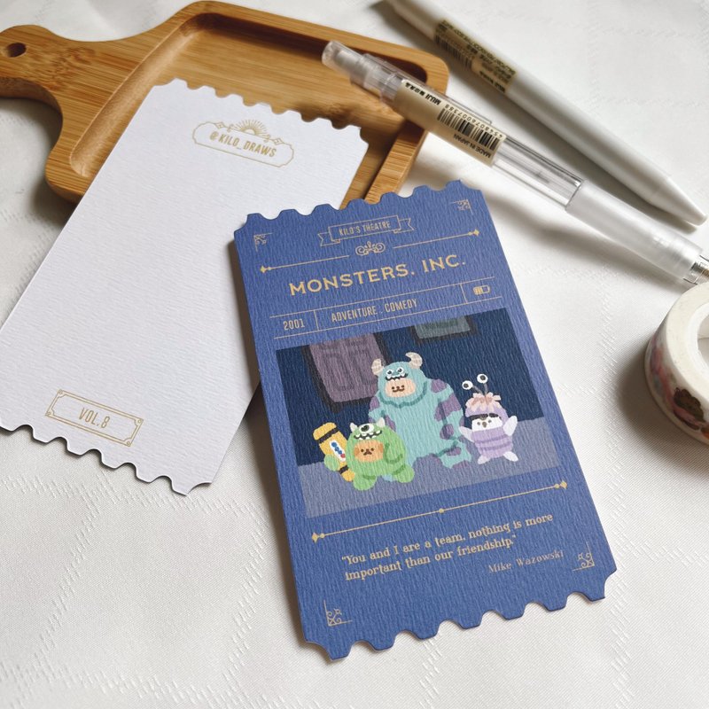 KILO theater ticket shaped card | The cutest monster - Cards & Postcards - Paper Blue