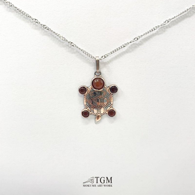 Longevity Necklace / Love / Gifts / Wood Mesh Gold / Agate - สร้อยคอ - โลหะ 