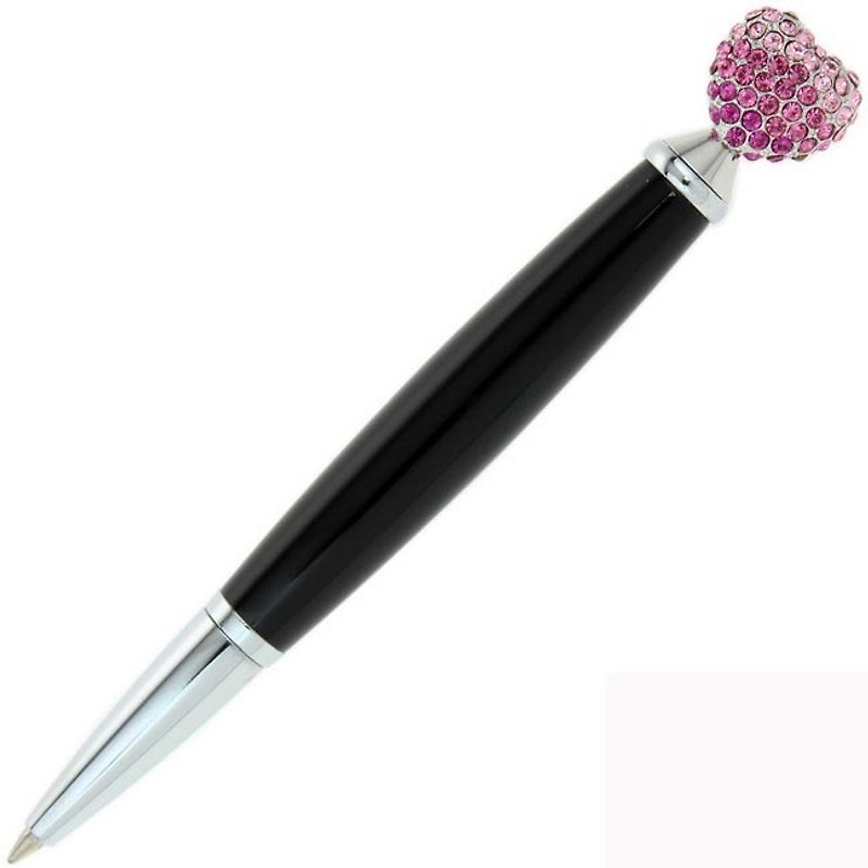 ARTEX pours rhinestone mini ballpoint pen pink love - ปากกา - คริสตัล สีดำ