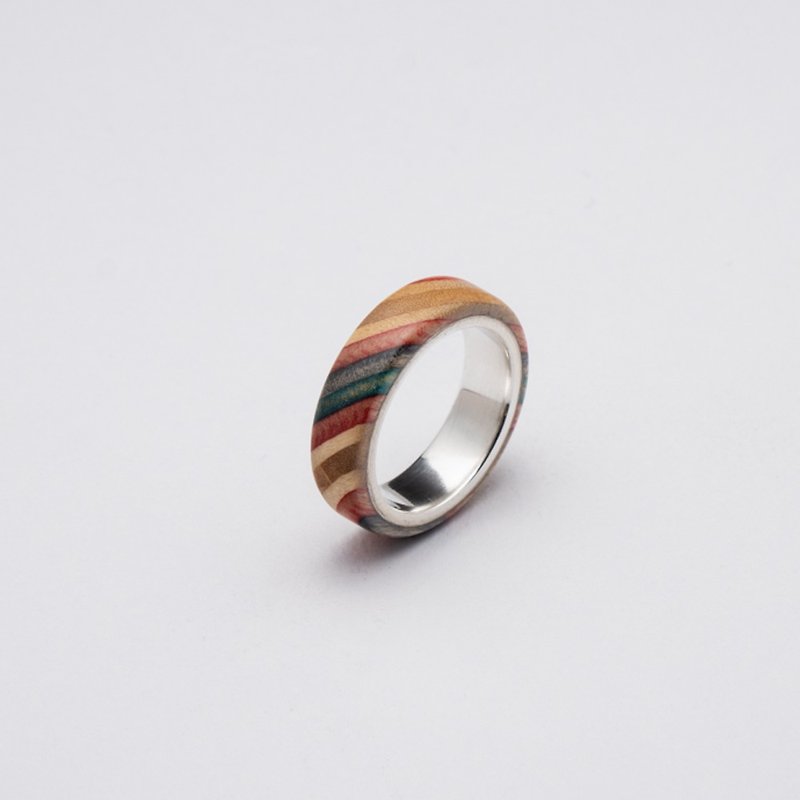 Send wood style ring R0208007 - แหวนทั่วไป - ไม้ สีแดง