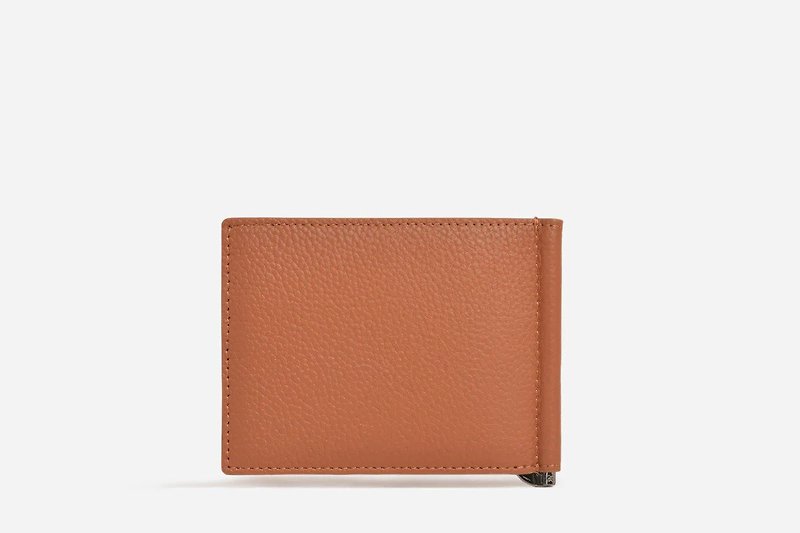 Neo Bifold Wallet with Money Clip - กระเป๋าสตางค์ - หนังแท้ สีนำ้ตาล