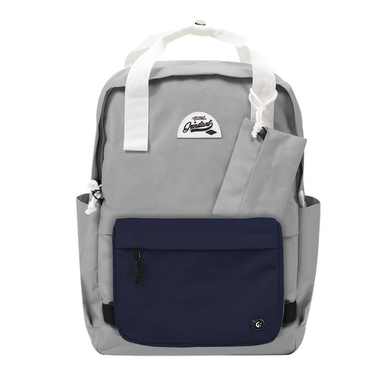 Grinstant Mix and Match Detachable 15.6" Backpack - Dream Series (Light Grey & Navy Blue) - Backpacks - Polyester Gray