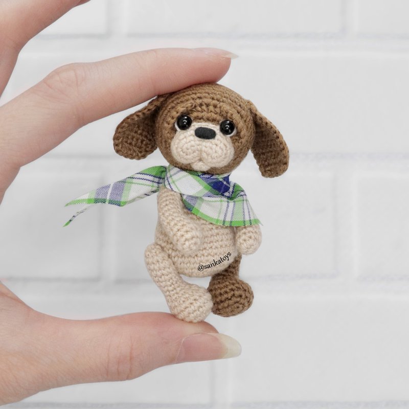 Crochet pattern mini Puppy, PDF Digital Download, DIY amigurumi dog tutorial - คอร์สงานฝีมือ/หนังสือคู่มือ - วัสดุอื่นๆ 