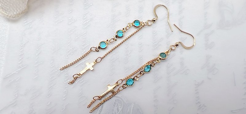 | Hatrice's Prayer | Lagoon Blue Painless Patented Clip-On with Changeable Hooks and Color-Preserving Earrings - Earrings & Clip-ons - Other Materials Multicolor