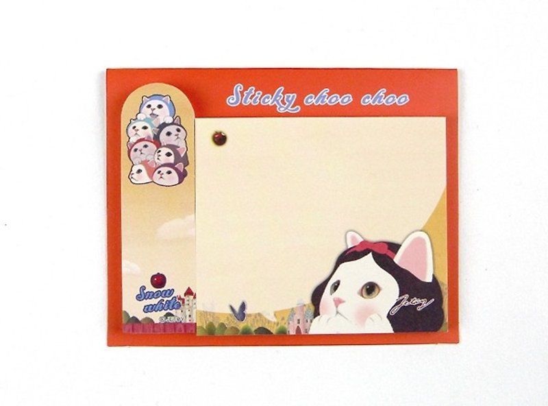 JETOY, sweet cat self adhesive sticky note _Snow white J1711310 - Sticky Notes & Notepads - Paper Red