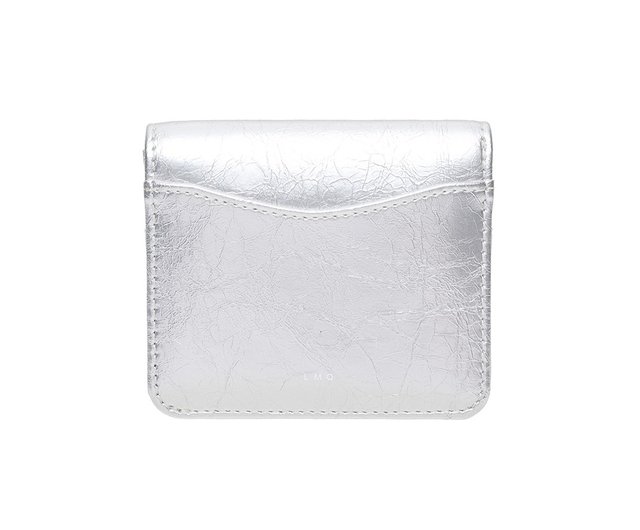 ★lemasque★ Daisy photo slot half wallet, bill card wallet, Daisy Photo Slot Half Wallet Bill Card Wallet silver - Shop
