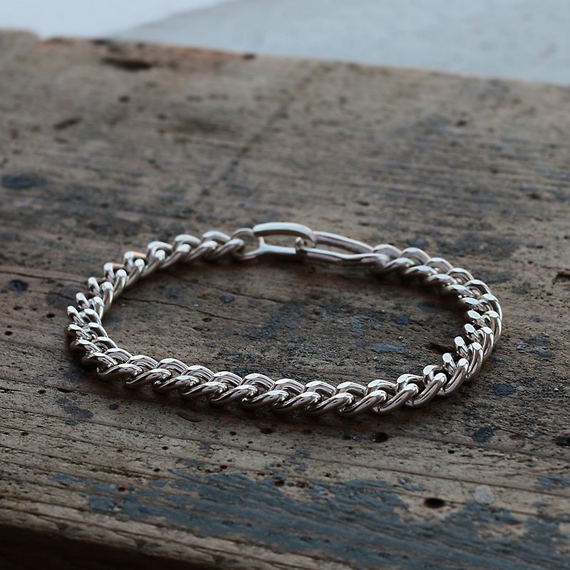 Flat Link Chain Bracelet - Bracelets - Other Metals Silver