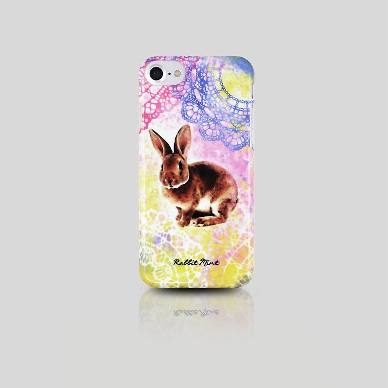 (Rabbit Mint) 薄荷兔手機殼 - 水彩蕾絲兔系列 - iPhone 7 (P00069) - 手機殼/手機套 - 塑膠 多色
