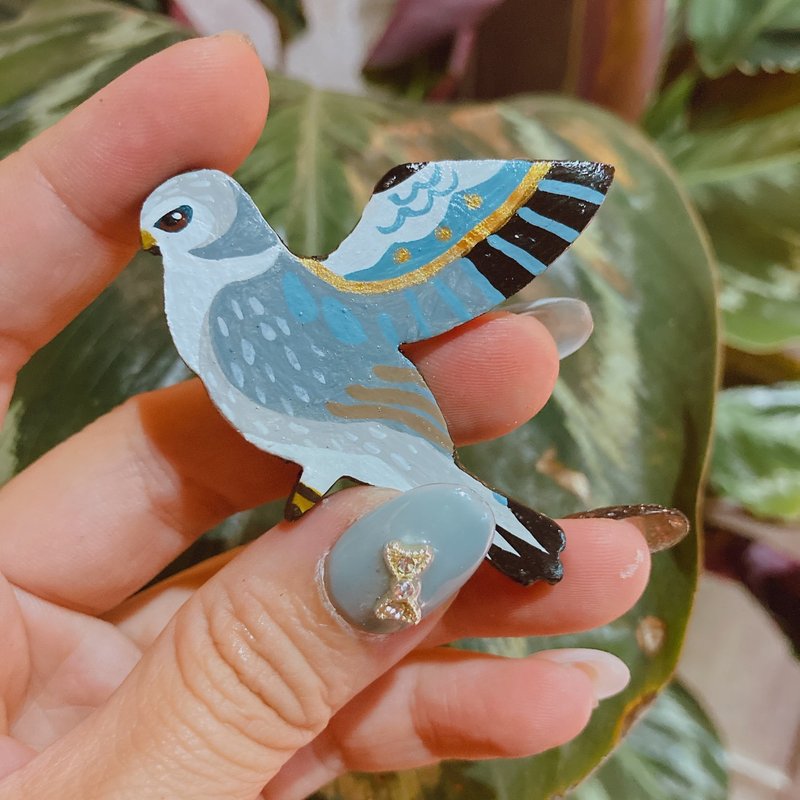 【Handmade Bird Magnet】Black-winged Kite - แม็กเน็ต - ดินเหนียว 