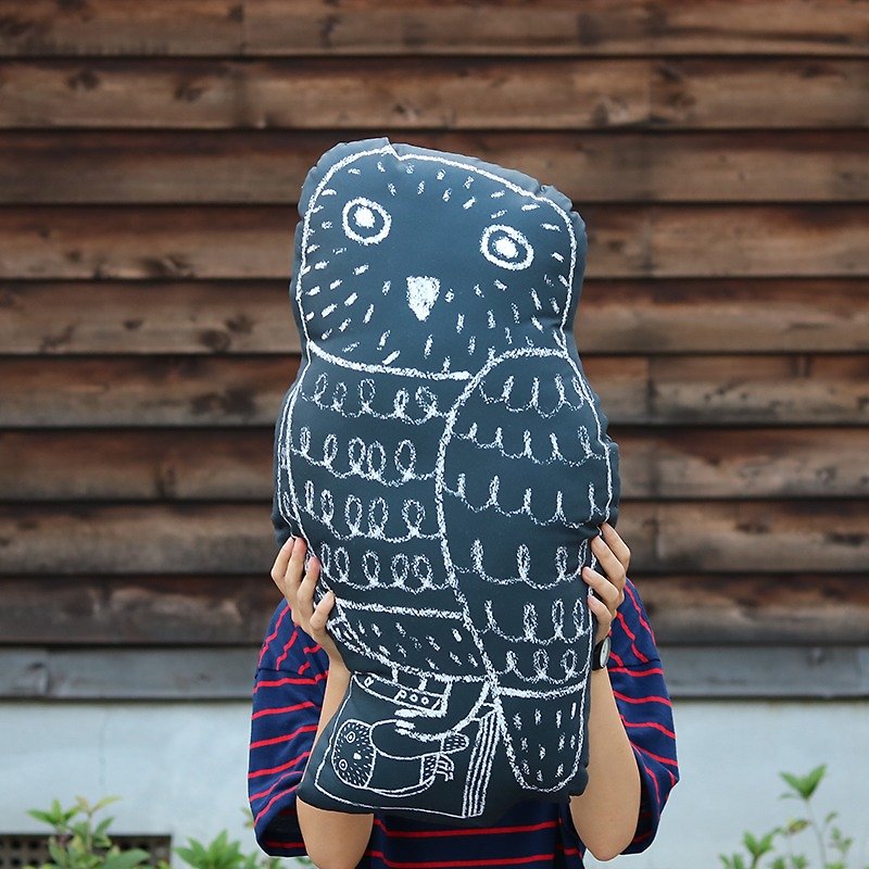 Cushion-The owl love reading - Pillows & Cushions - Cotton & Hemp 