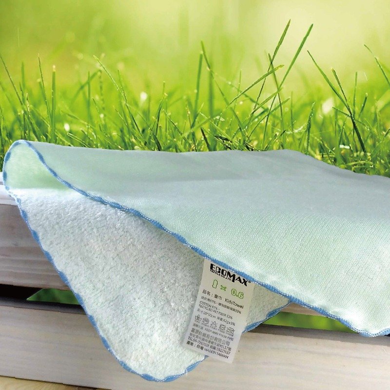童巾【寶特瓶回收環保纖維織品】 - 毛巾浴巾 - 棉．麻 綠色