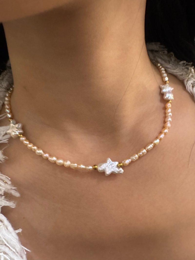 特別的你。流星 珍珠 項鏈 星星 巴洛克 異型 珍珠 項鏈 - 項鍊 - 珍珠 多色