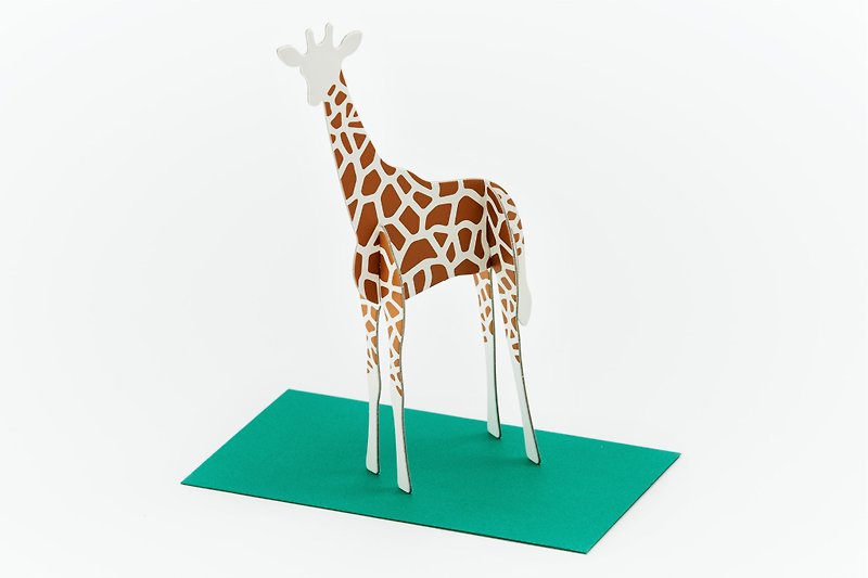 GOOD MORNING INC. Pop-up Card Giraffe / Standing Message Card - Cards & Postcards - Paper Multicolor