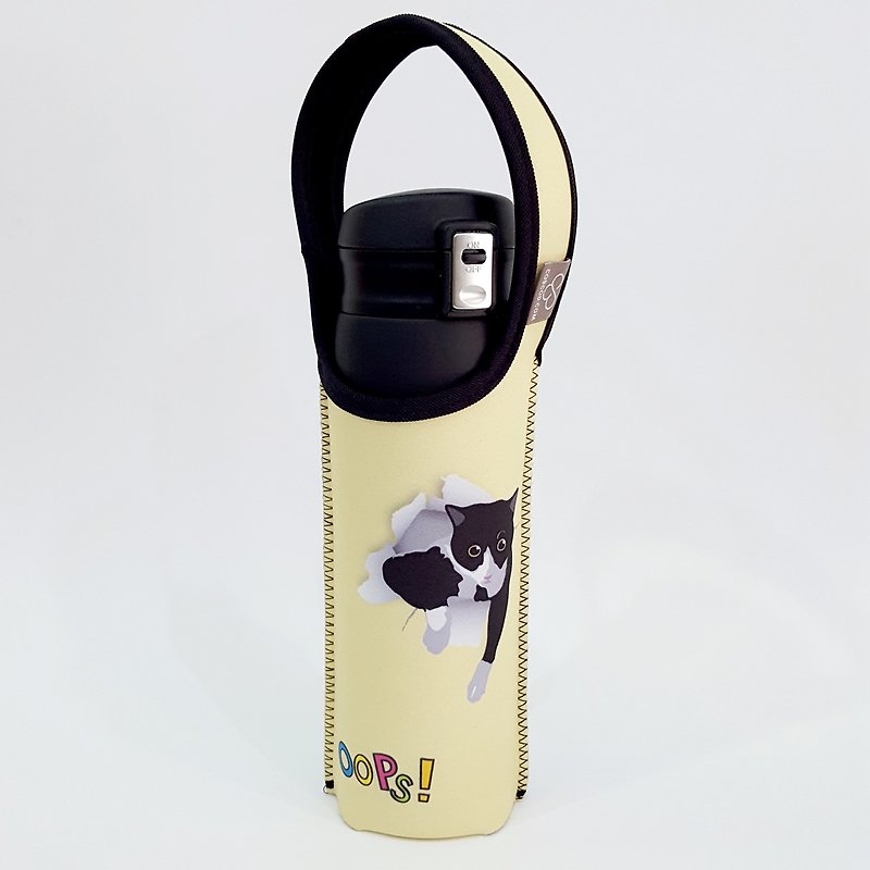 連環泡x科肯設計-保溫瓶提袋-opps - 飲料提袋/杯袋/杯套 - 橡膠 黃色