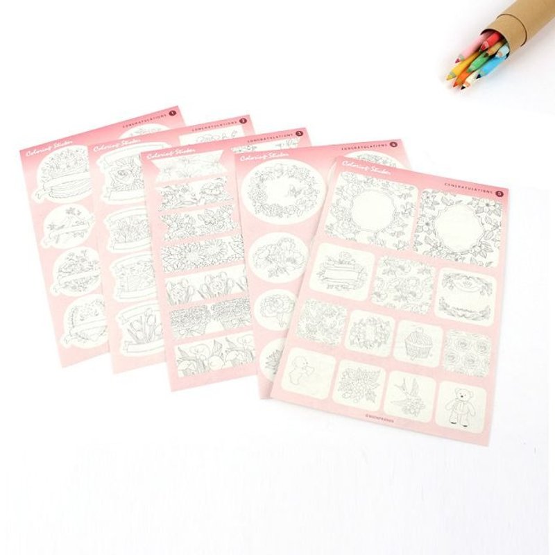 Dessin x bookfriends- life colored graffiti sticker set (5 in) - blessing, BZC27082 - Stickers - Paper Pink