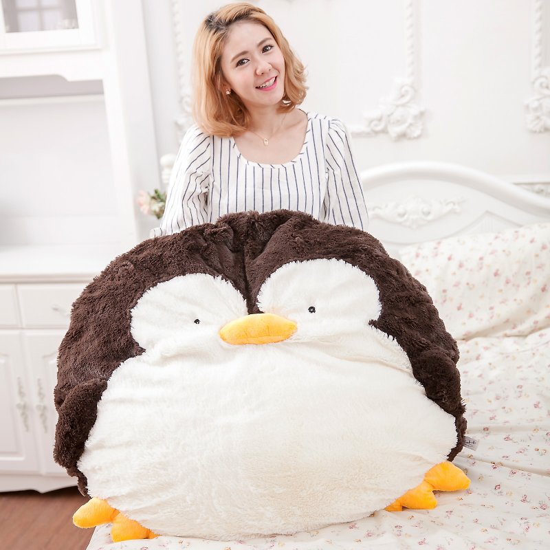 CANDY BEAR♥企鵝造型大靠墊 - 枕頭/抱枕 - 聚酯纖維 咖啡色