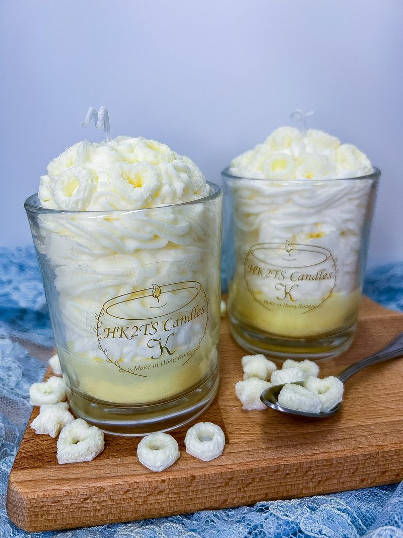 cream candle蘋果味奶油蠟燭 - 香氛蠟燭/燭台 - 蠟 黃色