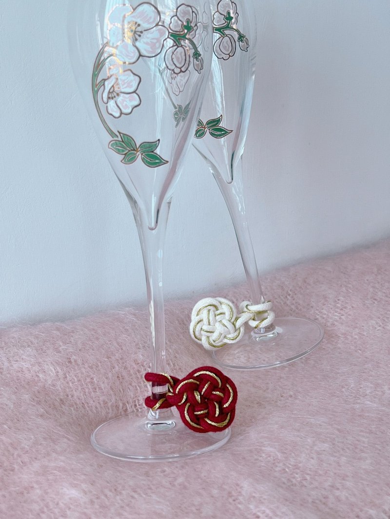 Customized Gift【Deluxe Tie the Knot】Wire Harness Ring Wine Glass Identification Ring - ของวางตกแต่ง - ผ้าฝ้าย/ผ้าลินิน หลากหลายสี