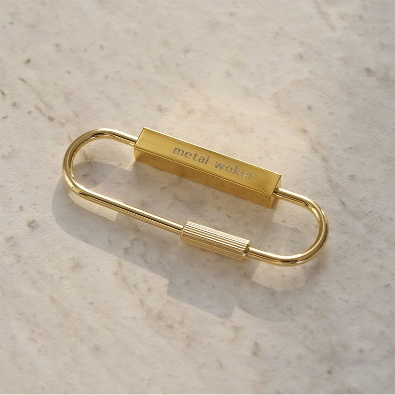 Laser Engraving Brass Keychain Engravable Metal Keychains for DIY Crafts Gifts - 鑰匙圈/鑰匙包 - 其他金屬 金色