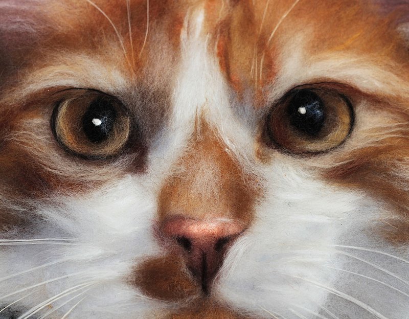 Custom Felted Pet portrait from photo, Christmas Gift Wrapping,Customized gift - 似顏繪/客製畫 - 羊毛 咖啡色