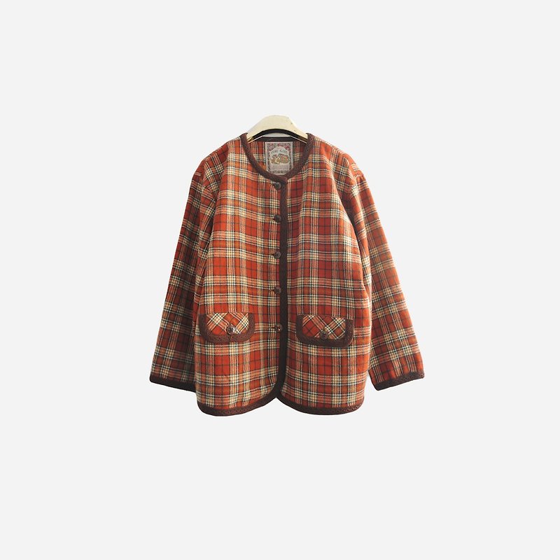 Dislocation vintage / checkered coat no.896 vintage - เสื้อแจ็คเก็ต - วัสดุอื่นๆ สีส้ม