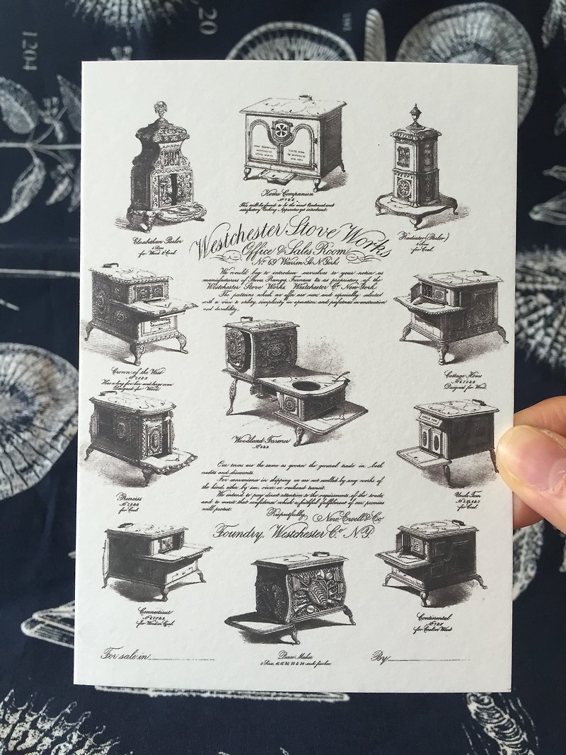歐美早期知名廣告 復刻版明信片 火爐廣告A款 - 心意卡/卡片 - 紙 多色