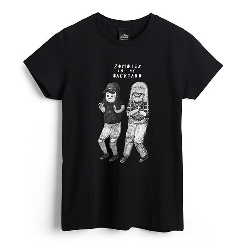 Wayne & Garth - Black - Women T-shirt - เสื้อยืดผู้หญิง - ผ้าฝ้าย/ผ้าลินิน สีดำ