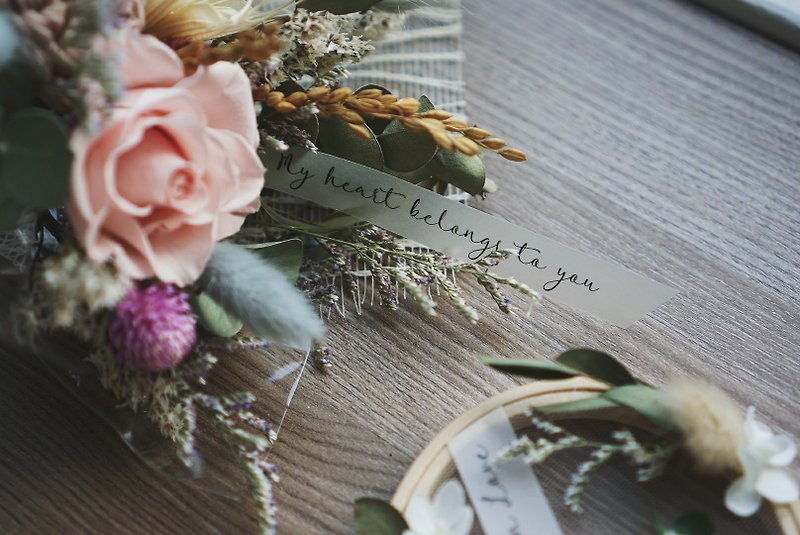 Chinese Valentine's Day Valentine's Day _ love words eternal rose hand tied small bouquet (customized blessing note) - Dried Flowers & Bouquets - Plants & Flowers Pink