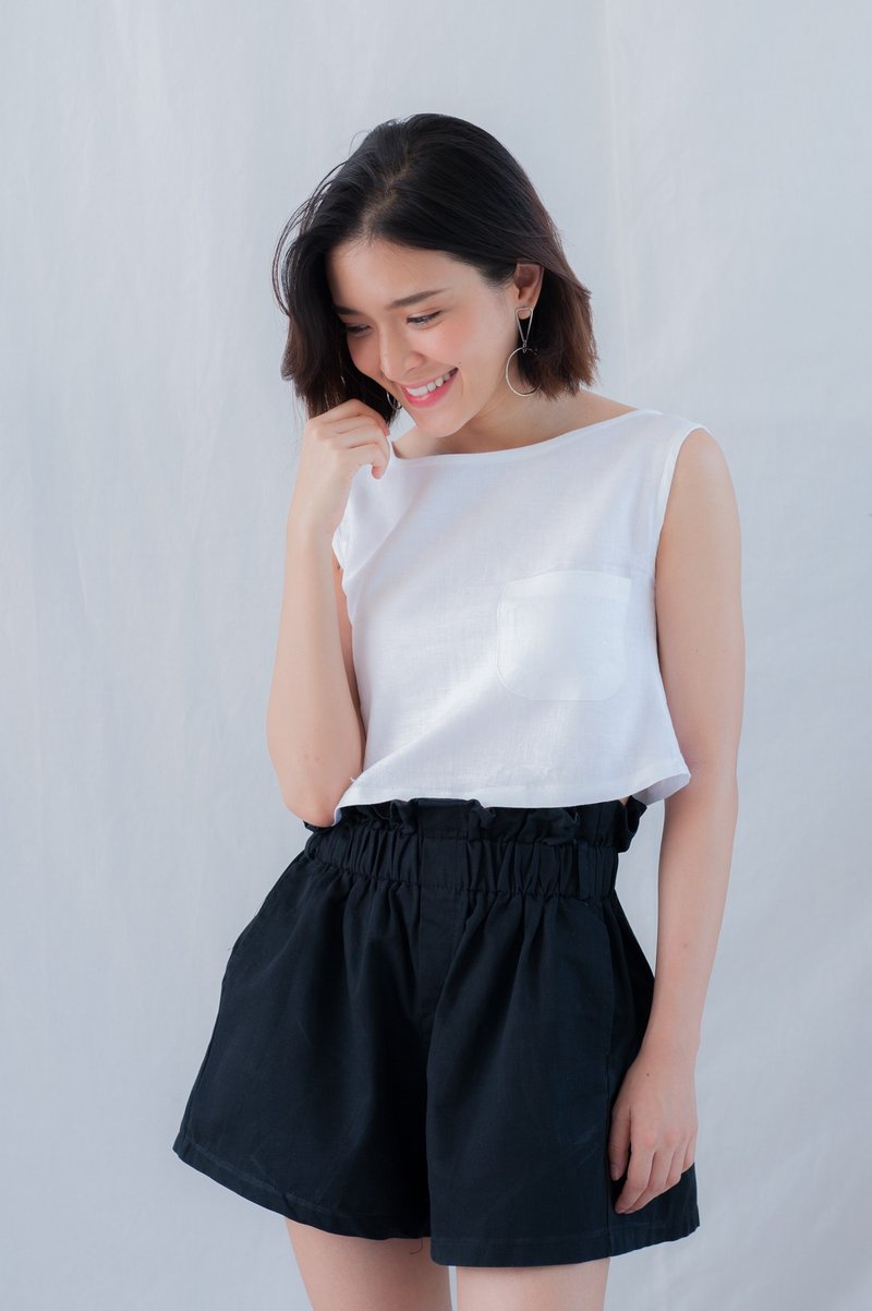 The Spirit of Nature Collection - 女上衣/長袖上衣 - 亞麻 白色