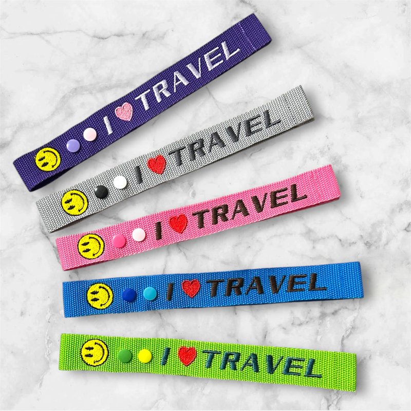愛TRAVEL 背包飄帶 旅行飄帶 安全識別吊飾 親子行李吊牌 刺繡 - 行李吊牌 - 尼龍 