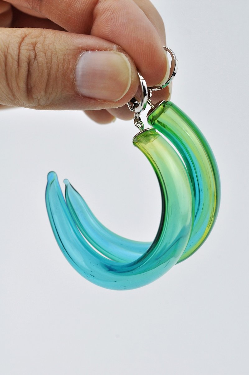 Glass bublle earrings - Earrings & Clip-ons - Glass Blue
