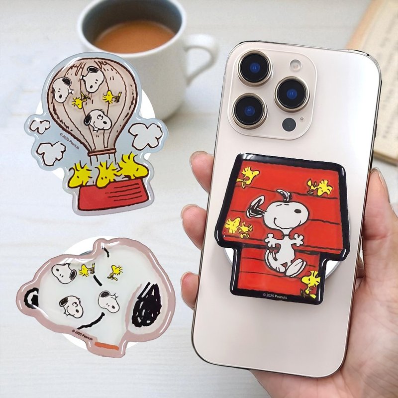 SNOOPY スヌーピー ゆらゆら揺れるデザイン マグネット式エアクッションスマホスタンド - スマホスタンド・イヤホンジャック - その他の素材 多色