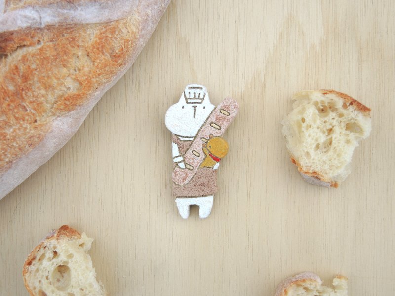 bakery cat - brooch - เข็มกลัด - ดินเผา หลากหลายสี