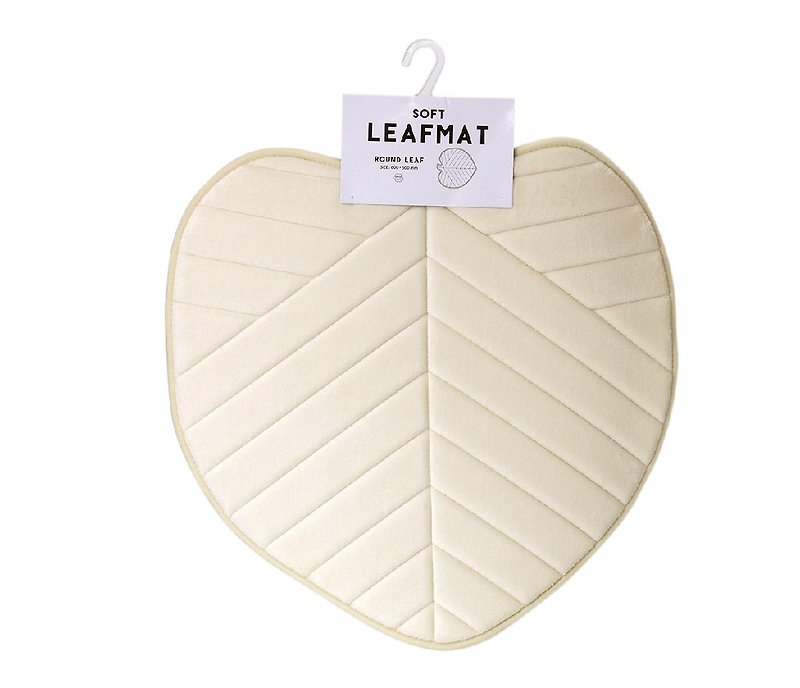 [SPICE] Japanese Imported Leaf Foot Mat (60*60cm) Round Leaf - White - พรมปูพื้น - วัสดุอื่นๆ ขาว