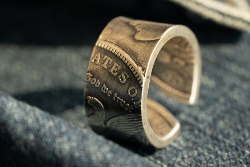 American Morgan Silver Coin Puzzle Ring - แหวนทั่วไป - เงิน 