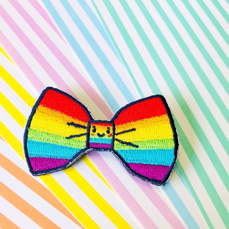 Embroidery pins embroidered cloth hot tea-Rainbow series-Rainbow bow - อื่นๆ - งานปัก หลากหลายสี