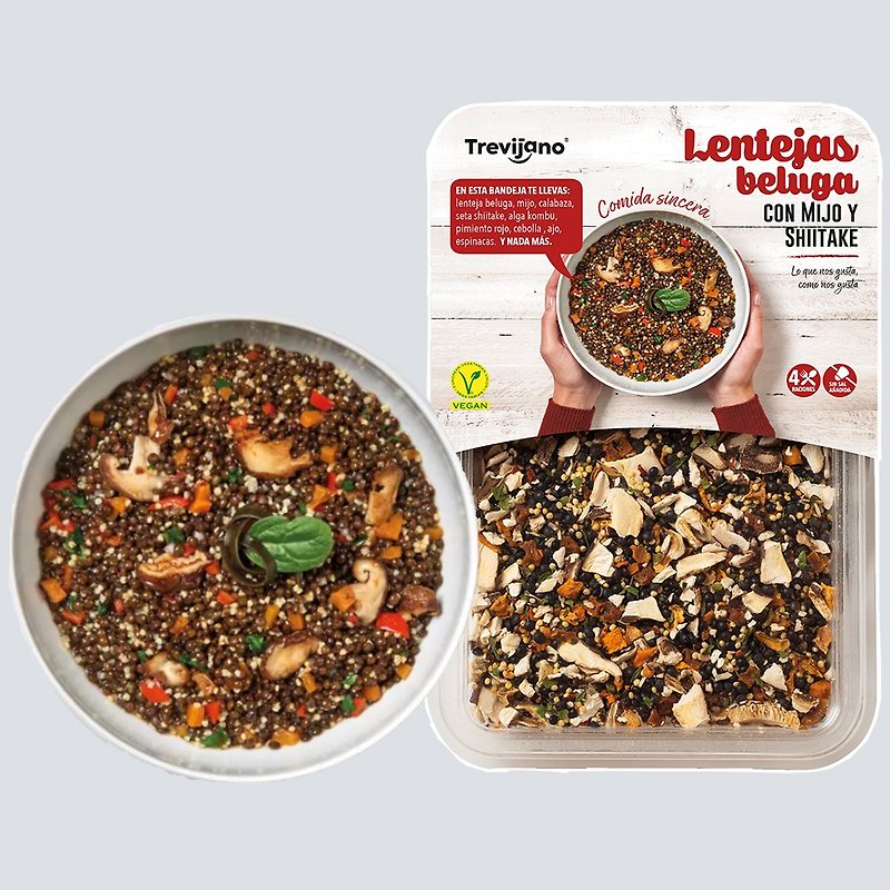 Beluga Lentils with Millet & Shiitake - ready to cook - 4 servings - Mixes & Ready Meals - Other Materials White