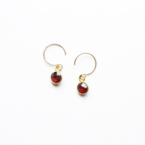 14KGF] Ball charm round hook earrings - Shop RICCO Earrings & Clip-ons -  Pinkoi