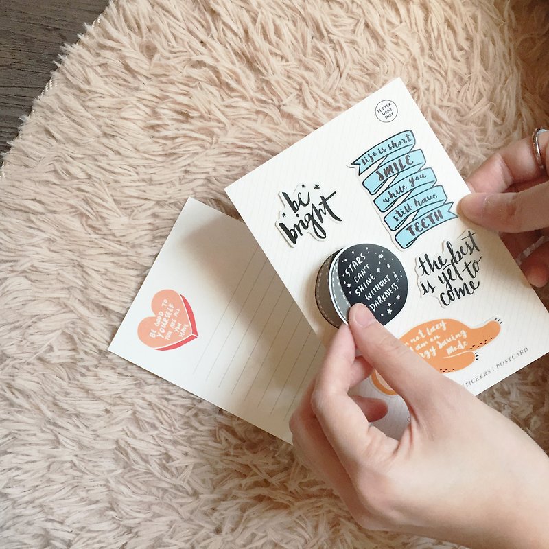 Quotes & Words Stickers+Postcard Pack / 5 stickers pack - Stickers - Paper 