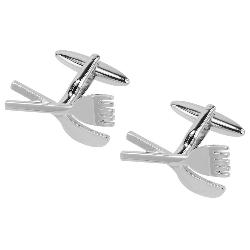 Knife and Fork Cufflinks - Cuff Links - Other Metals Silver