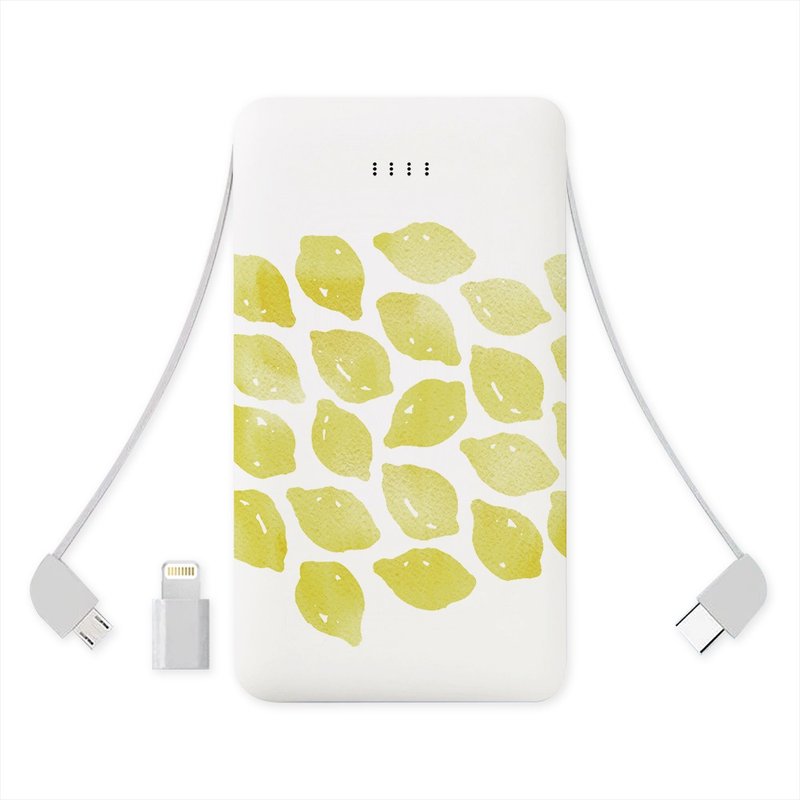 黃檸檬 三種行動電源10000mAh (輕巧/帶線/快充) CSAE05 - 行動電源/充電線 - 其他金屬 多色