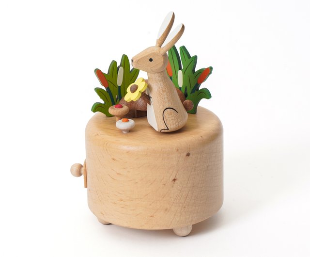 幸せをお届け】リズムオルゴール かわいい動物うさぎギフト