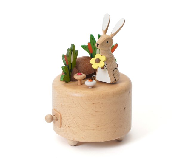 幸せをお届け】リズムオルゴール かわいい動物うさぎギフト