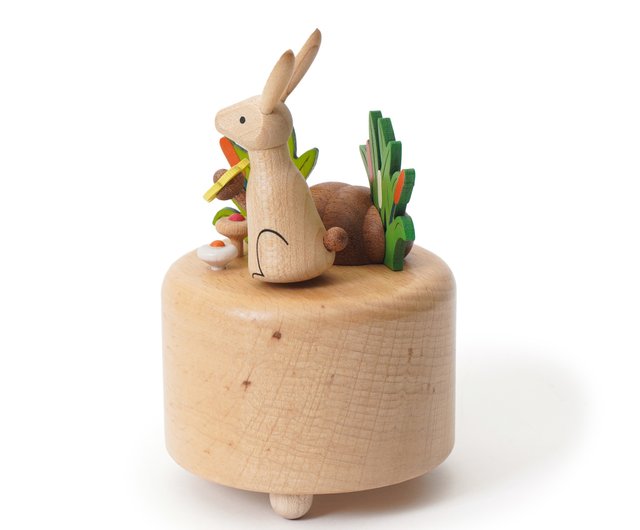 幸せをお届け】リズムオルゴール かわいい動物うさぎギフト