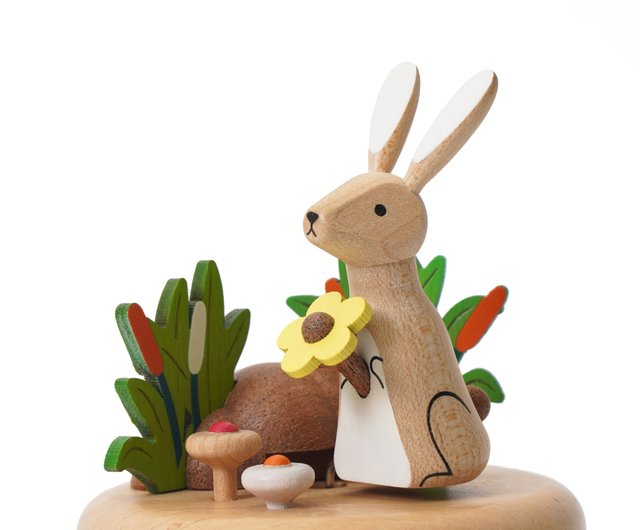 幸せをお届け】リズムオルゴール かわいい動物うさぎギフト