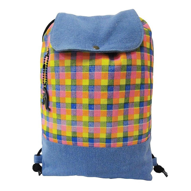 【Is Marvel】Colorful denim bag - กระเป๋าเป้สะพายหลัง - ผ้าฝ้าย/ผ้าลินิน หลากหลายสี