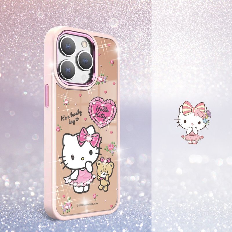 三麗鷗 iPhone 15 14系列軍規防摔合金框鏡面手機殼-凱蒂好心情 - 手機殼/手機套 - 其他材質 多色
